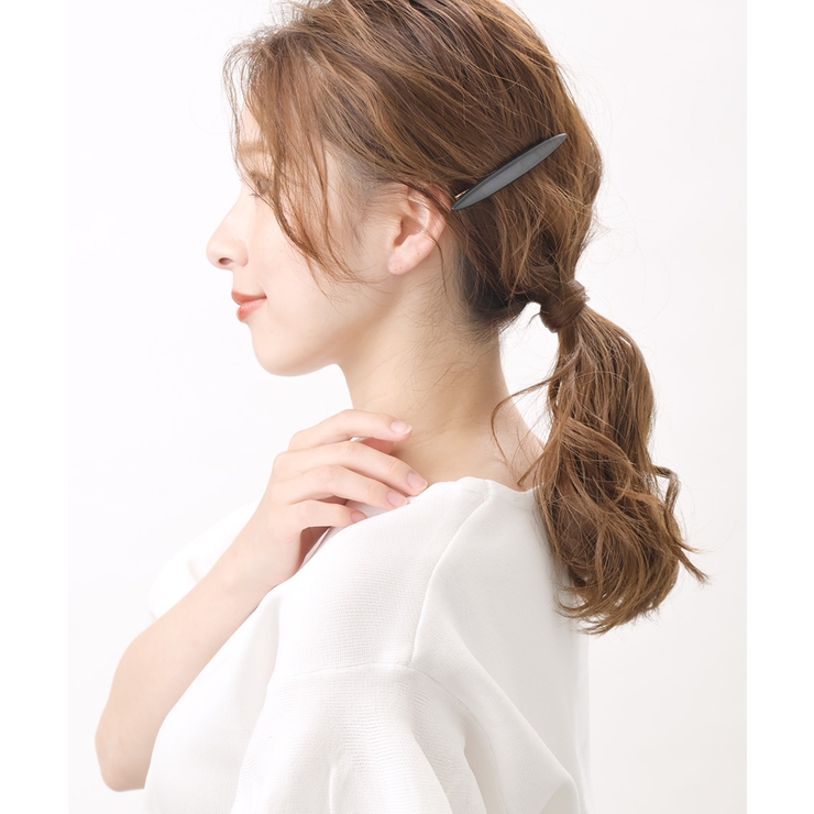 ブラック | ヘアクリップ マーブル模様 べっ甲風 | VINGTAINE
