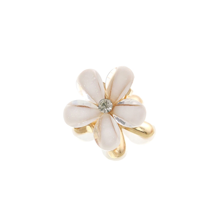 ホワイト | ヘアクリップ バンスクリップ フラワー | VINGTAINE