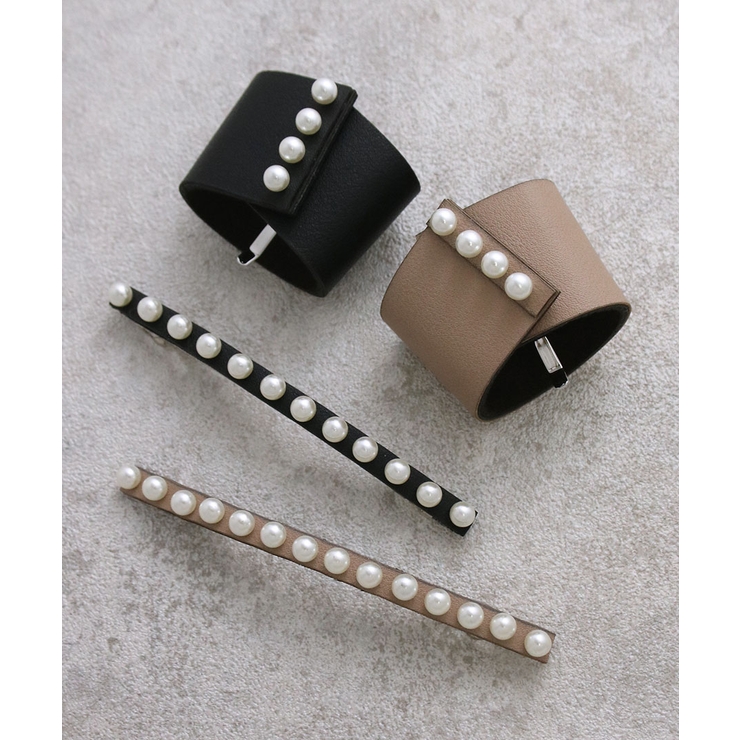 バレッタ パール フェイクレザー | VINGTAINE | 詳細画像10 