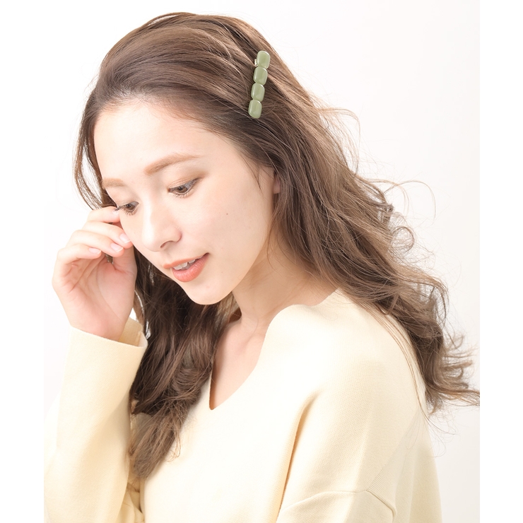 グリーン | ヘアクリップ マーブル模様 ジューシーカラー | VINGTAINE