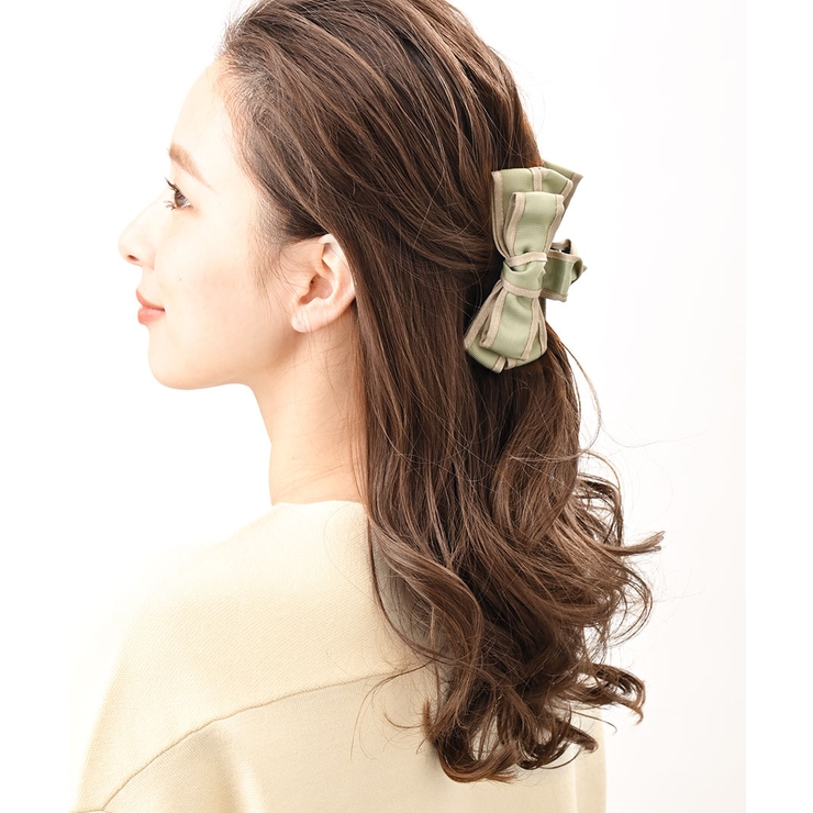 グリーン | バンスクリップ ヘアクリップ パイピング | VINGTAINE