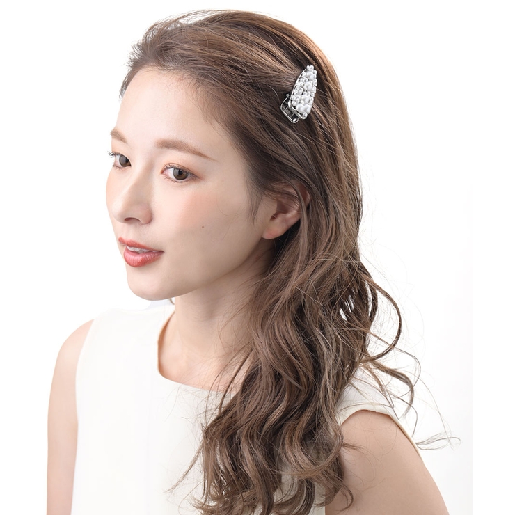 シルバー | ヘアクリップ ビジュー パール | VINGTAINE