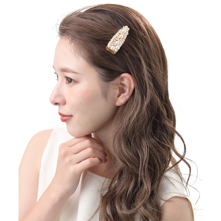 ゴールド | ヘアクリップ ビジュー パール | VINGTAINE