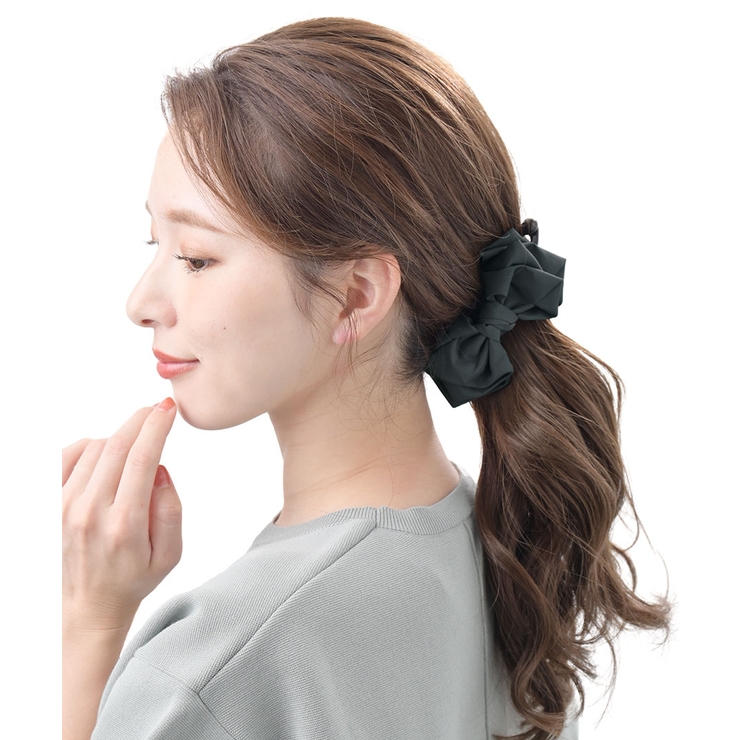 ネイビー | バナナクリップ リボン 上品 | VINGTAINE