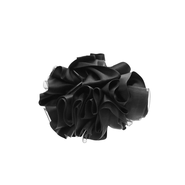 ブラック | バンスクリップ フリル サテン | VINGTAINE