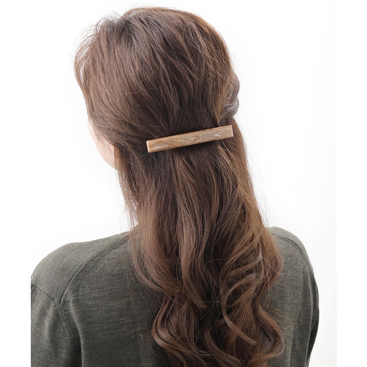 ベージュ | バレッタ マーブル模様 スクエア | VINGTAINE