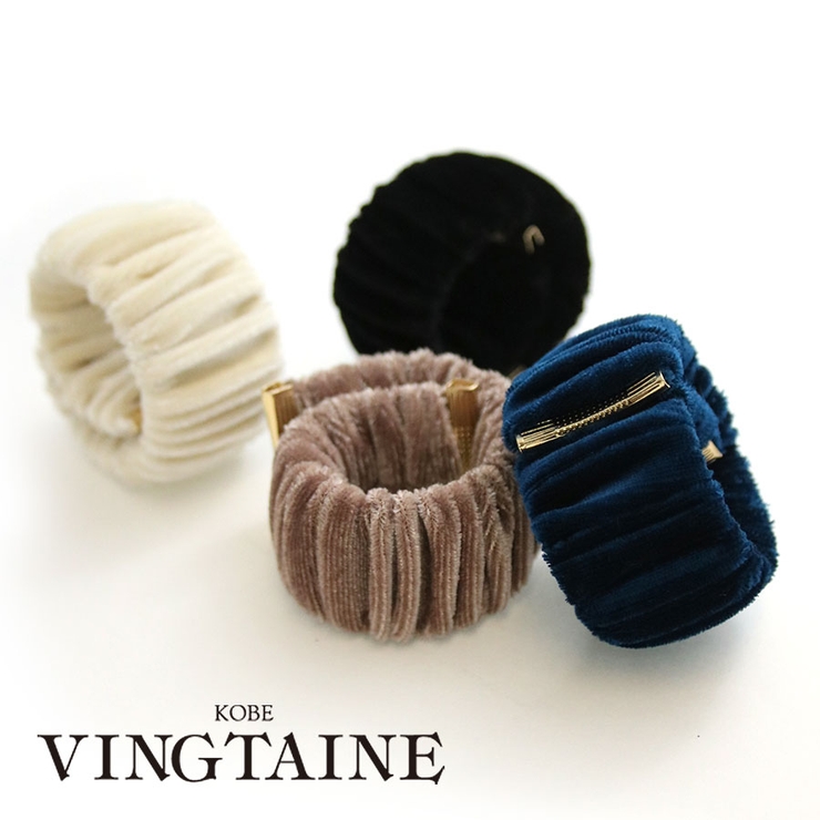 パッチンバンド ベロア ギャザー | VINGTAINE | 詳細画像1 