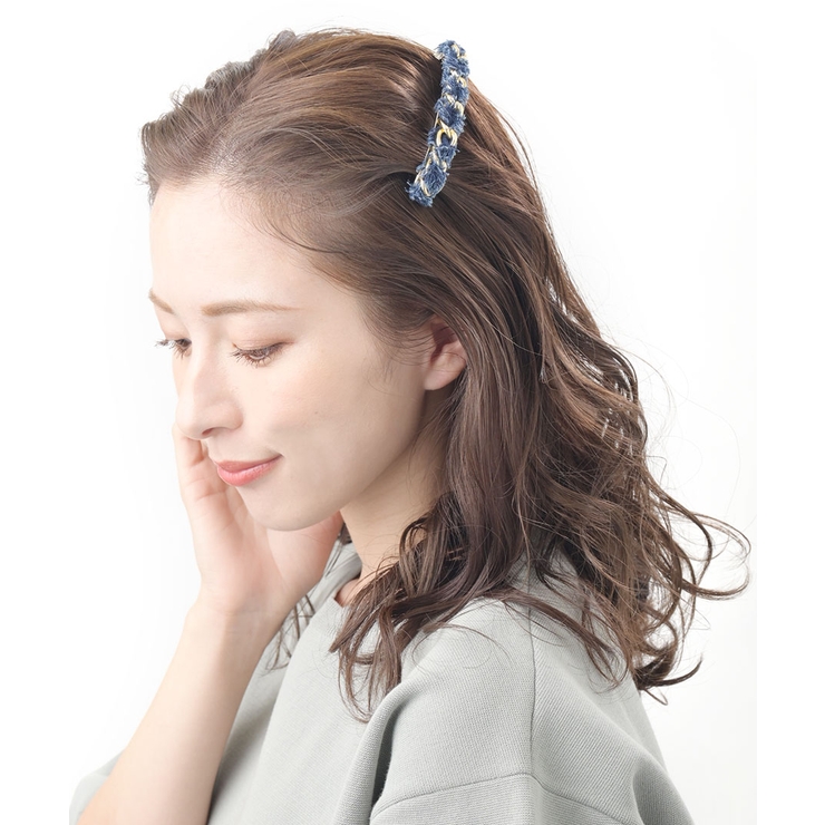 インディゴブルー | バレッタ ヘアクリップ デニム風 | VINGTAINE