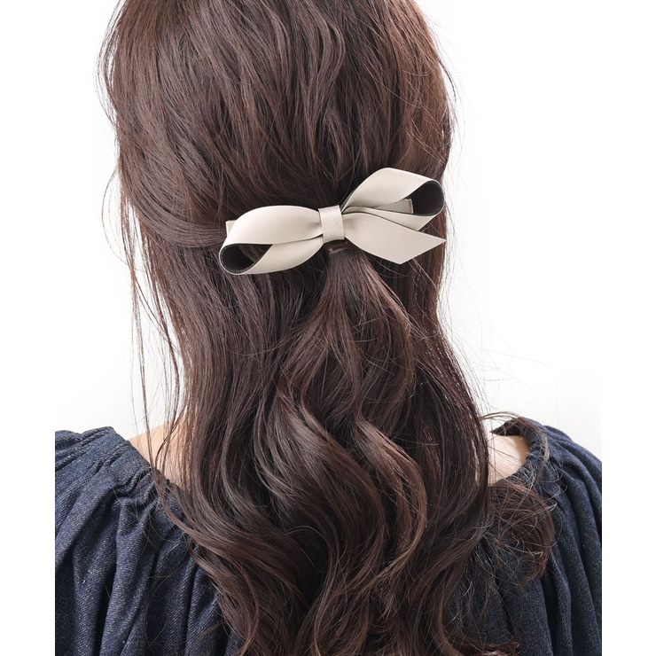 ベージュ | バレッタ リボン サテン | VINGTAINE