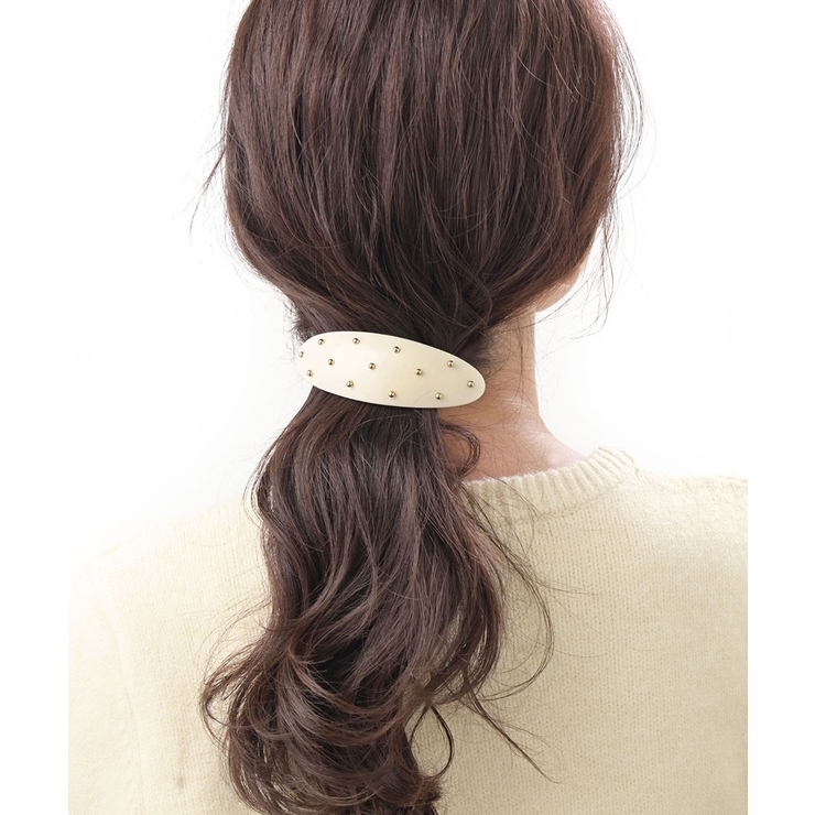 アイボリー | バレッタ ヘアクリップ スタッズ | VINGTAINE