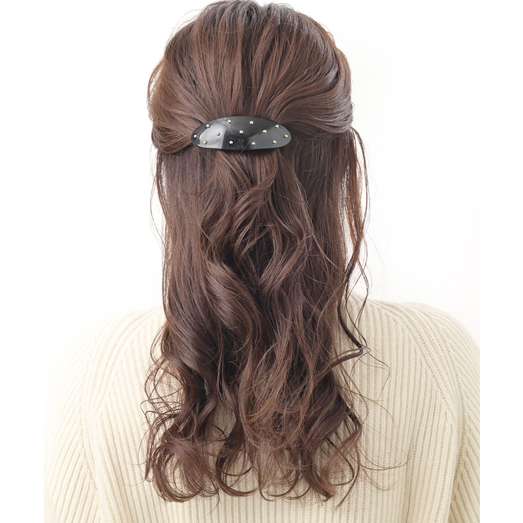ブラック | バレッタ ヘアクリップ スタッズ | VINGTAINE