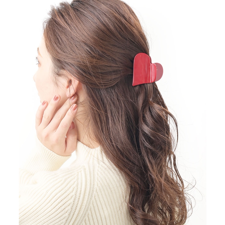 レッド | バンスクリップ ハート エナメル調 | VINGTAINE