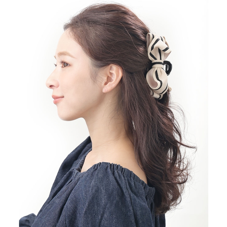 アイボリー | バンスクリップ バイカラー リボン | VINGTAINE