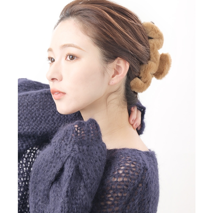 ベージュ | バンスクリップ ヘアクリップ フェイクファー | VINGTAINE