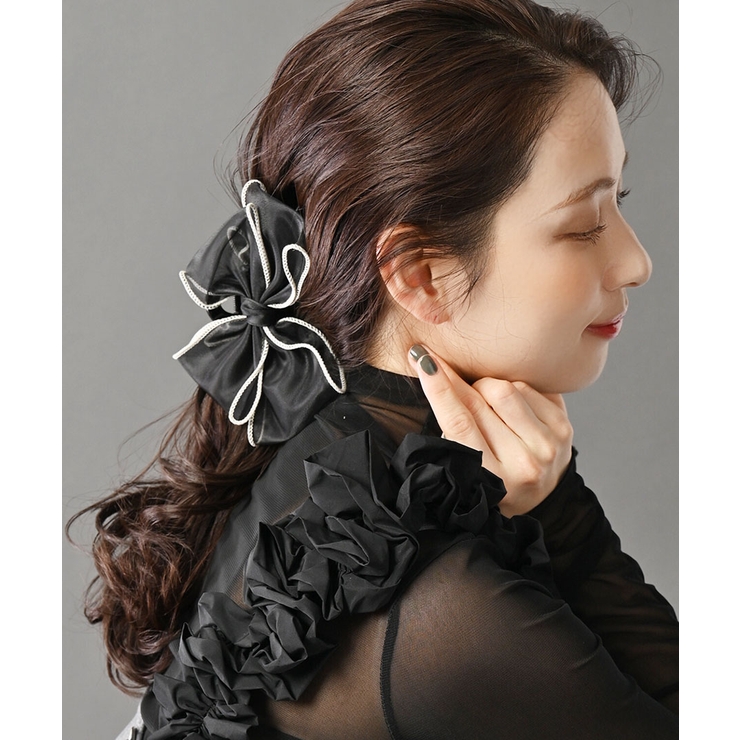 ワンカラー | バンスクリップ パイピング ビッグリボン | VINGTAINE