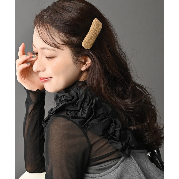 ベージュ | パッチン留め ツイード調 ナチュラル | VINGTAINE