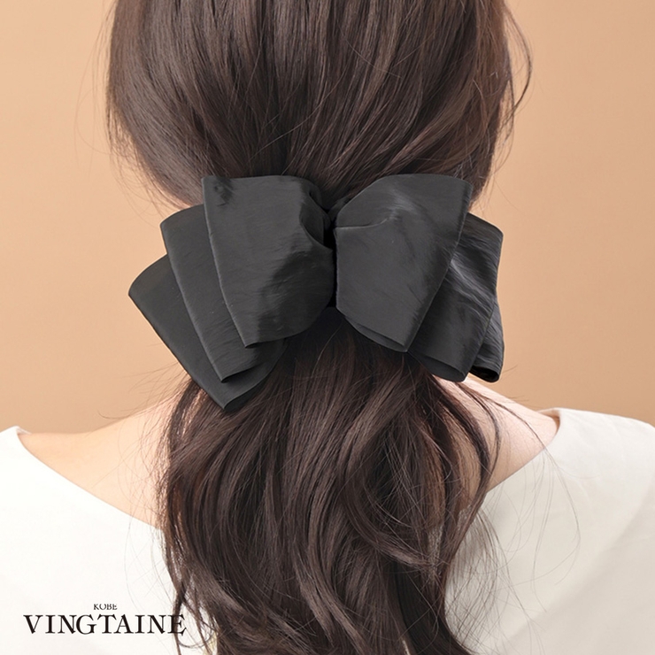 フリルバレッタ 大きめリボンバレッタ ヘアアクセ | VINGTAINE | 詳細画像1 