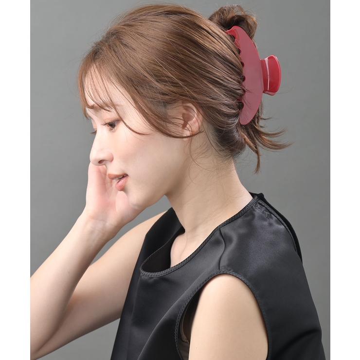 レッド | 大きめ シンプルバンスクリップ フルアップ | VINGTAINE