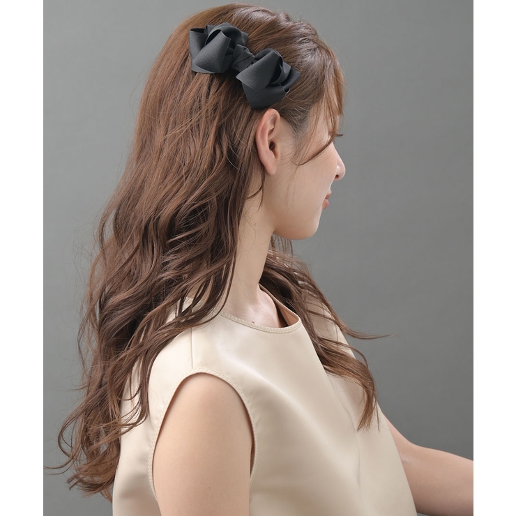 ブラック | バレッタ リボン グログラン | VINGTAINE