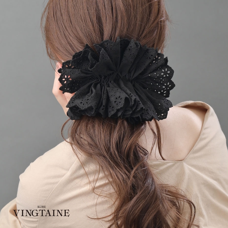 ビッグフリルバレッタ ヘアアクセ コットンレース | VINGTAINE | 詳細画像1 