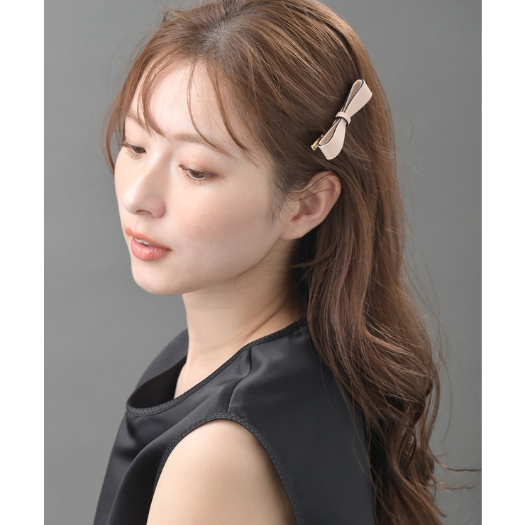 ベージュ | リボン ヘアクリップ ヘアアクセ | VINGTAINE