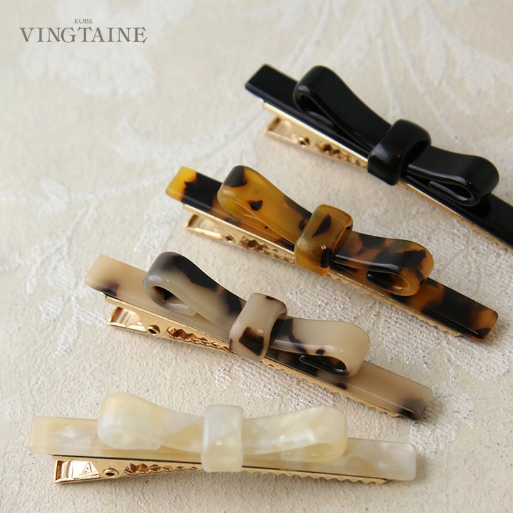 リボン ヘアクリップ ヘアアクセ | VINGTAINE | 詳細画像1 