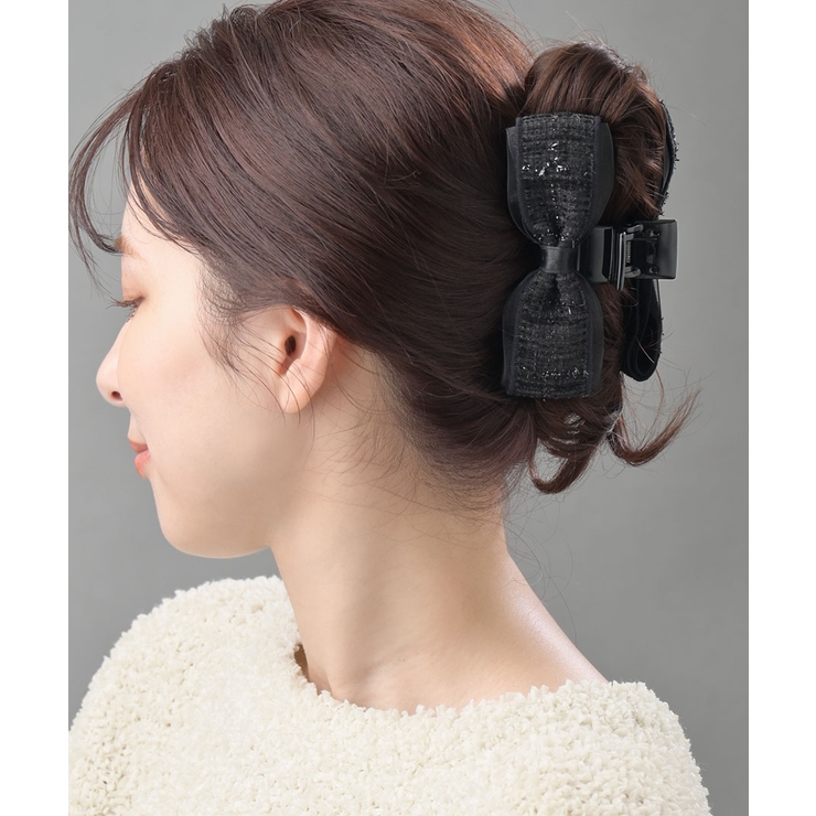 ワンカラー | ツイード リボン バンスクリップ | VINGTAINE