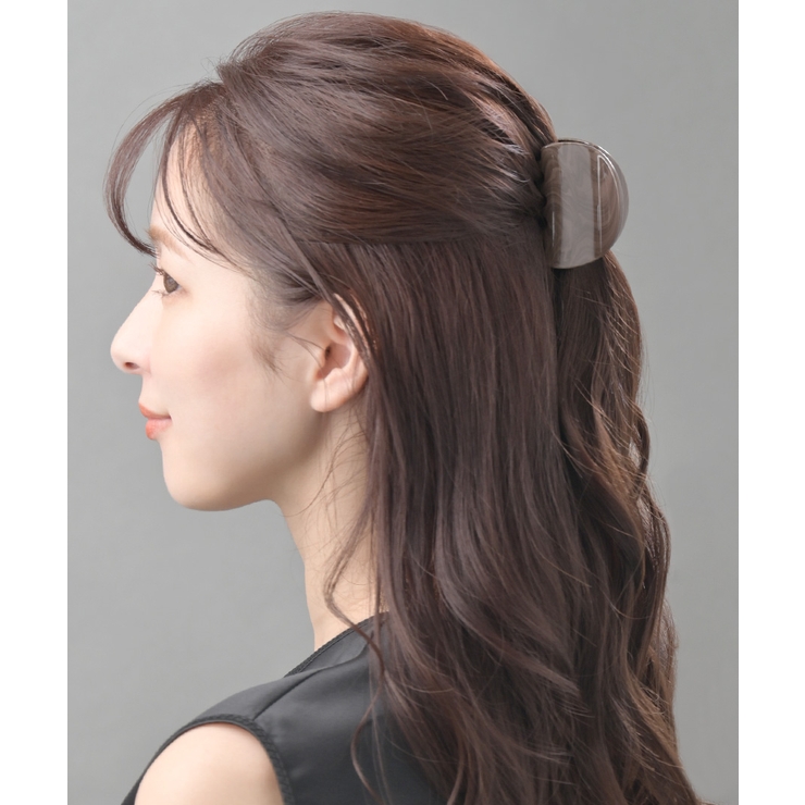 ブラウン | マーブルバンスクリップ シンプル 上品 | VINGTAINE