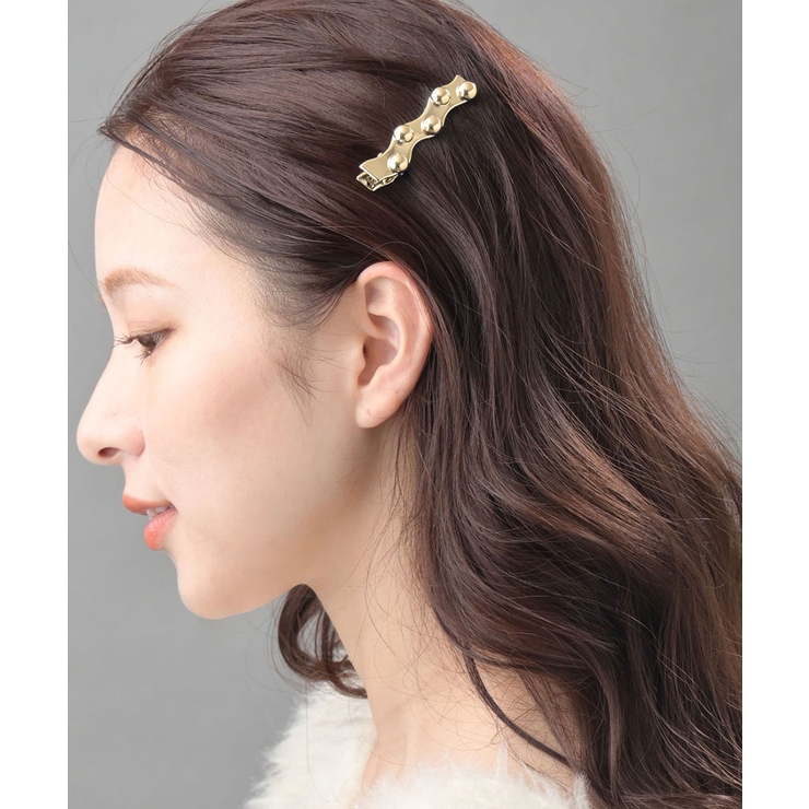 ゴールド | メタルドット ヘアクリップ ウェーブ | VINGTAINE
