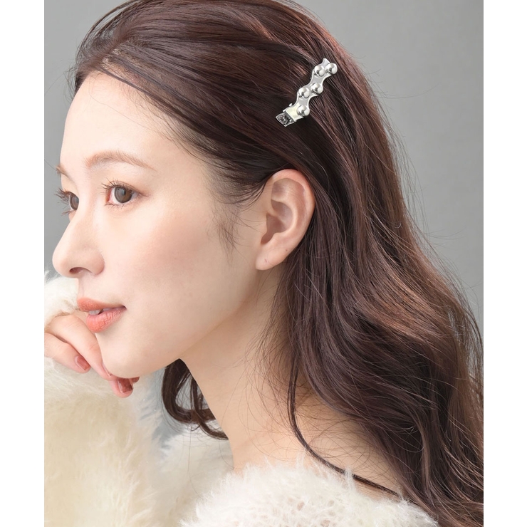 シルバー | メタルドット ヘアクリップ ウェーブ | VINGTAINE