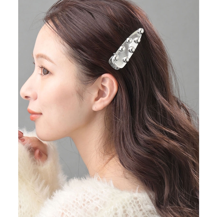 シルバー | メタルドット ヘアクリップ Lサイズ | VINGTAINE