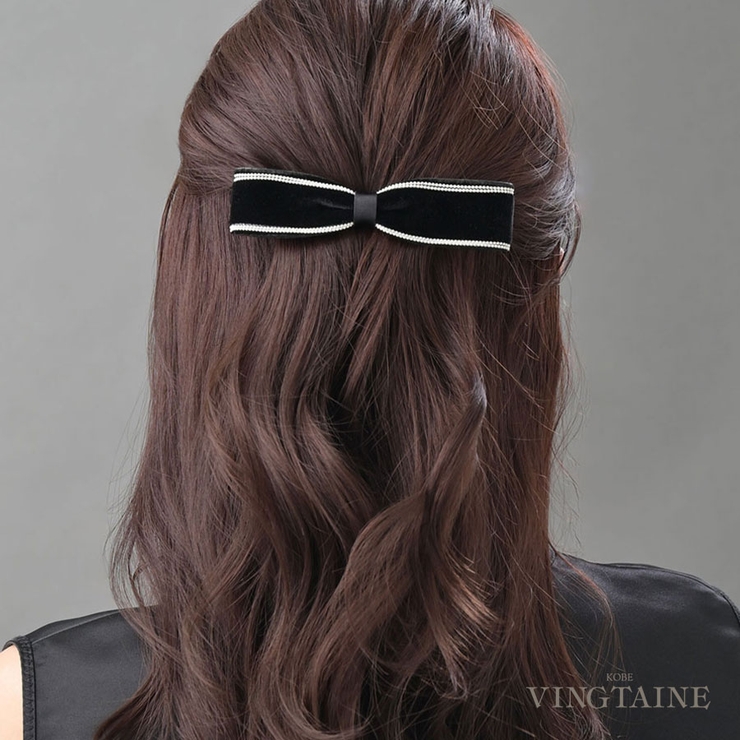 バレッタ 細リボン ベルベット | VINGTAINE | 詳細画像1 