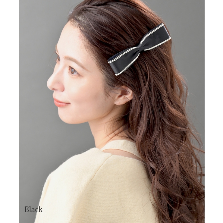 サテンリボンバレッタ ボールチェーン 上品 | VINGTAINE | 詳細画像9 