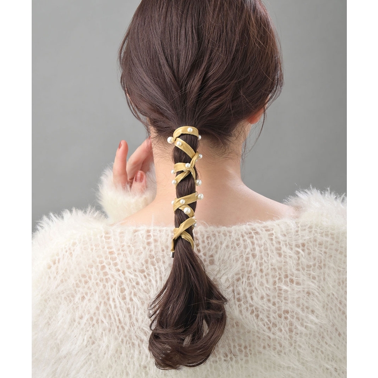 ゴールド | ワイヤーポニー パール ヘアアクセ | VINGTAINE