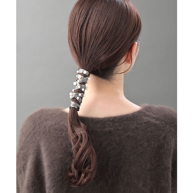 グレー | ワイヤーポニー パール ヘアアクセ | VINGTAINE