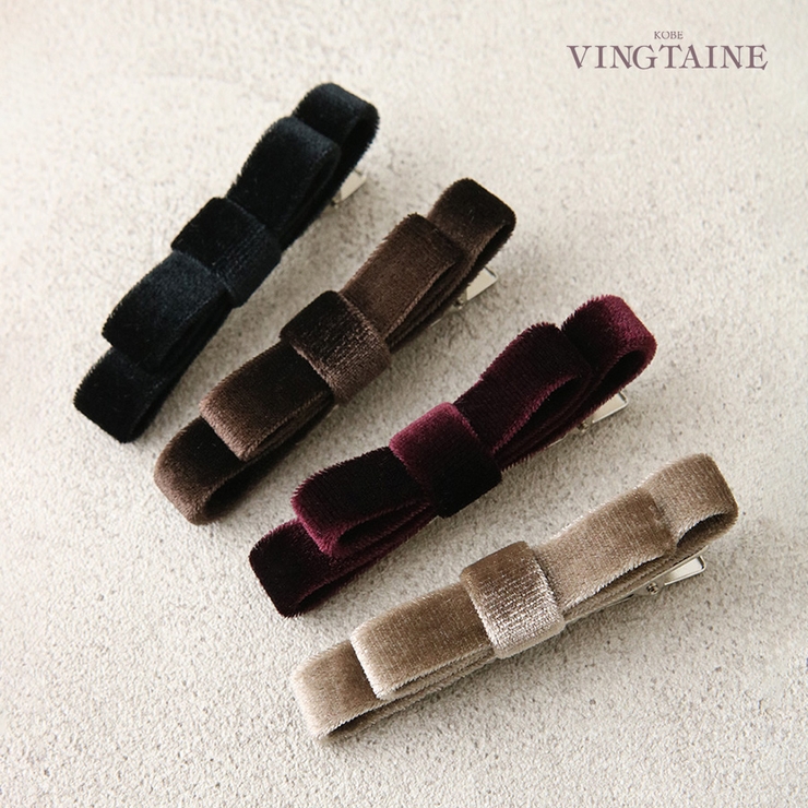 ベロアリボン ヘアクリップ 上品 | VINGTAINE | 詳細画像1 