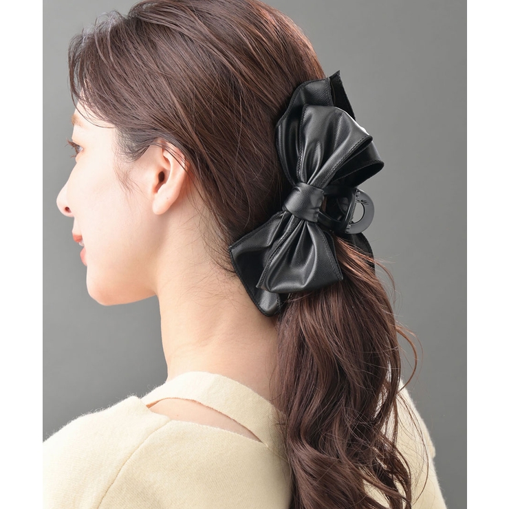 ワンカラー | バンスクリップ リボン フェイクレザー | VINGTAINE