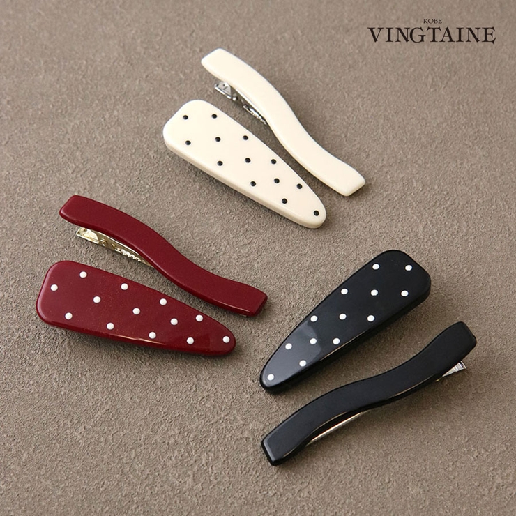 ヘアクリップ 2本セット ドット | VINGTAINE | 詳細画像1 