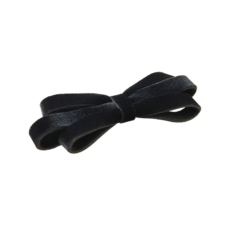 ブラック | ベルベット リボン バレッタ | VINGTAINE