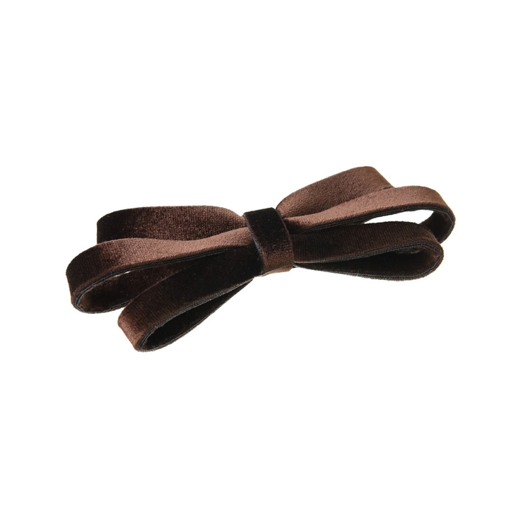 ブラウン | ベルベット リボン バレッタ | VINGTAINE