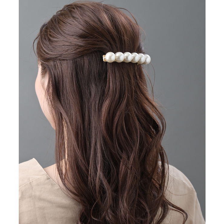 大粒パールラインバレッタ まとめ髪 ヘアアクセサリー | VINGTAINE | 詳細画像4 