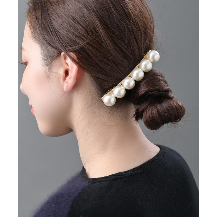 大粒パールラインバレッタ まとめ髪 ヘアアクセサリー | VINGTAINE | 詳細画像6 