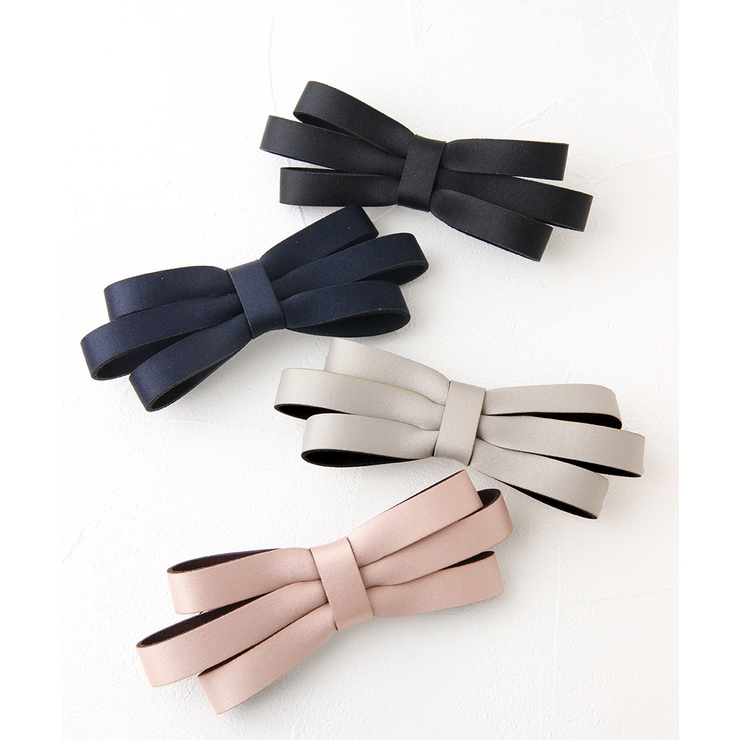 トリプルレイヤーサテンリボンバレッタ 上品 シンプル | VINGTAINE | 詳細画像6 