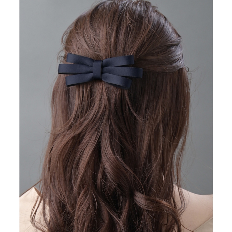 トリプルレイヤーサテンリボンバレッタ 上品 シンプル | VINGTAINE | 詳細画像8 