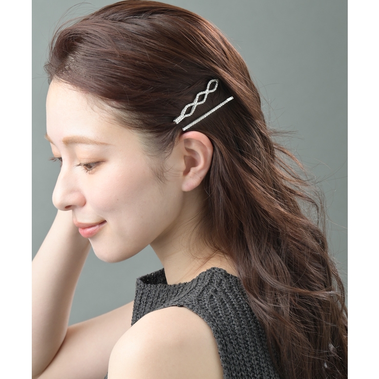 ラインストーンデザインヘアピン2本セット ひし形 ゴールド | VINGTAINE | 詳細画像4 