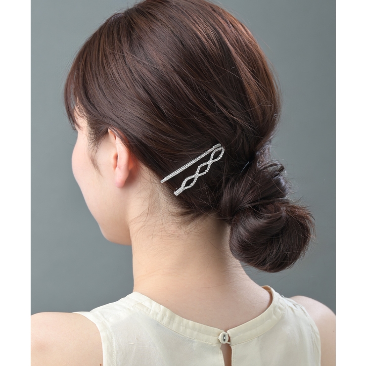 ラインストーンデザインヘアピン2本セット ひし形 ゴールド | VINGTAINE | 詳細画像10 