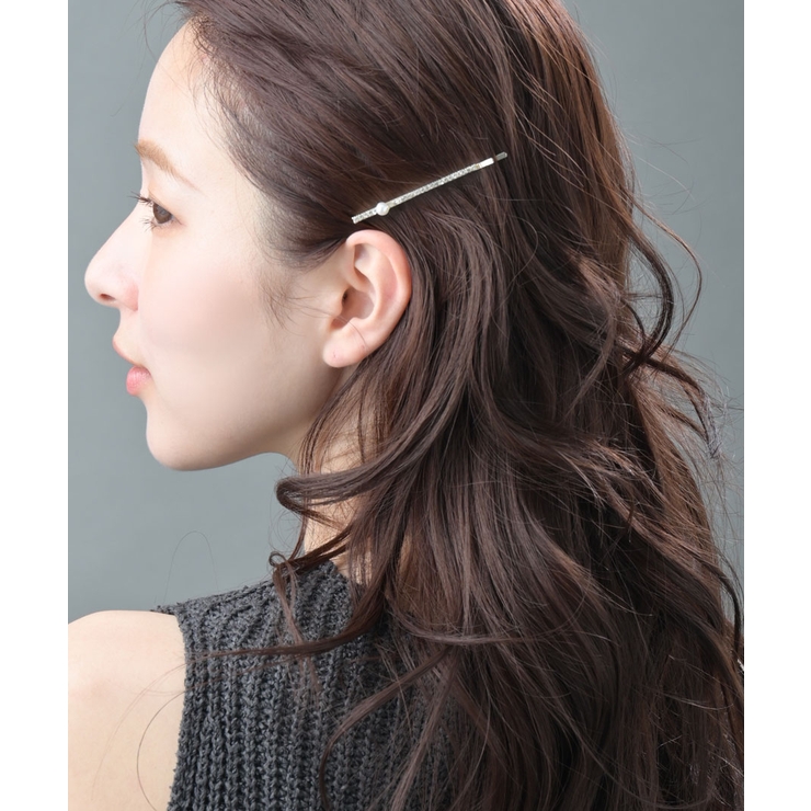 パール調フラワーヘアピン2本セット ラインストーン ゴールド | VINGTAINE | 詳細画像6 