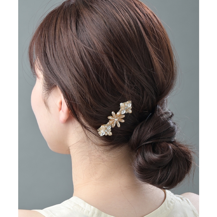 【NEW】くすみカラービジューフラワーヘアクリップ 大人可愛い ビーズ | VINGTAINE | 詳細画像2 