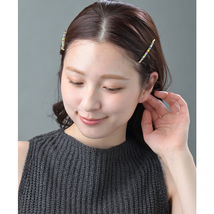 【NEW】カラフルビーズヘアピン ヘアアクセサリー ゴールド | VINGTAINE | 詳細画像4 
