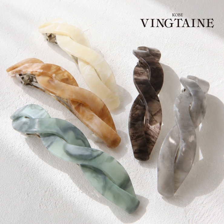 ツイストマーブルバレッタ ニュアンスカラー べっ甲風 | VINGTAINE | 詳細画像1 